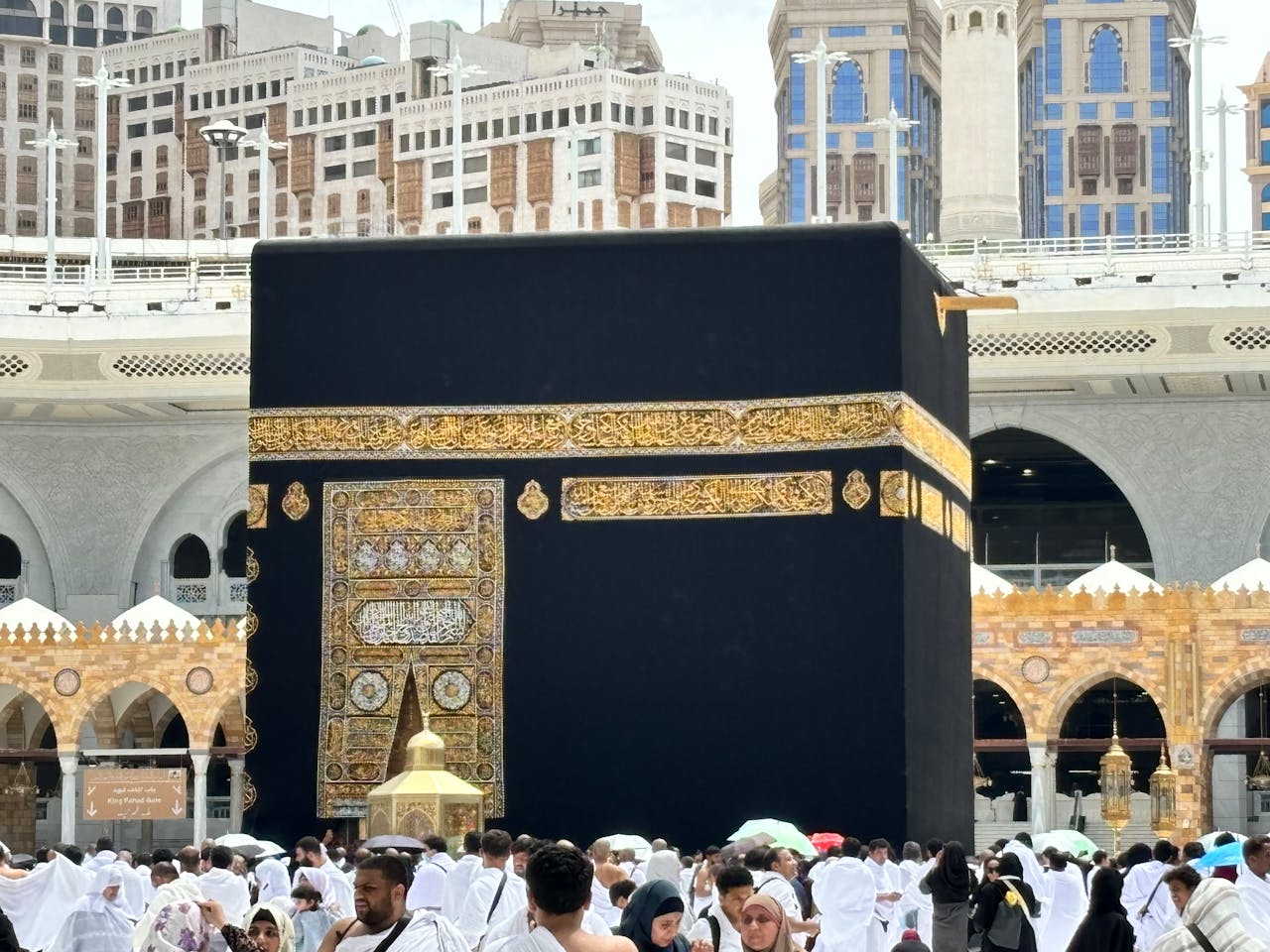 Pilgrims gather around the Kaaba in Makkah, Saudi Arabia, during the holy Hajj pilgrimage.
